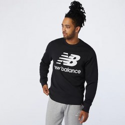 New Balance Felpa Essentials Stacked Logo Crew MT03560BK