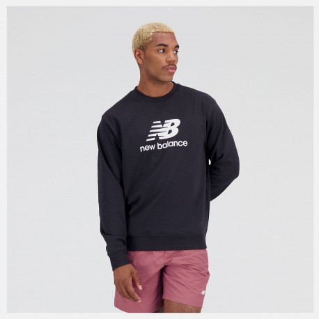 New Balance Felpa Essentials Stacked Logo Crewneck MT31538BK