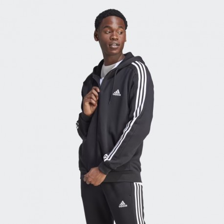 Adidas Giacca Essentials Fleece 3-Stripes Full-zip IB4029