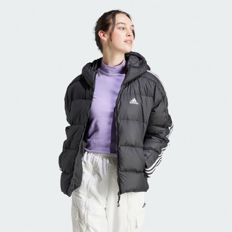Adidas Giubbotto Essentials 3-Stripes Mid Down Hooded HZ8483